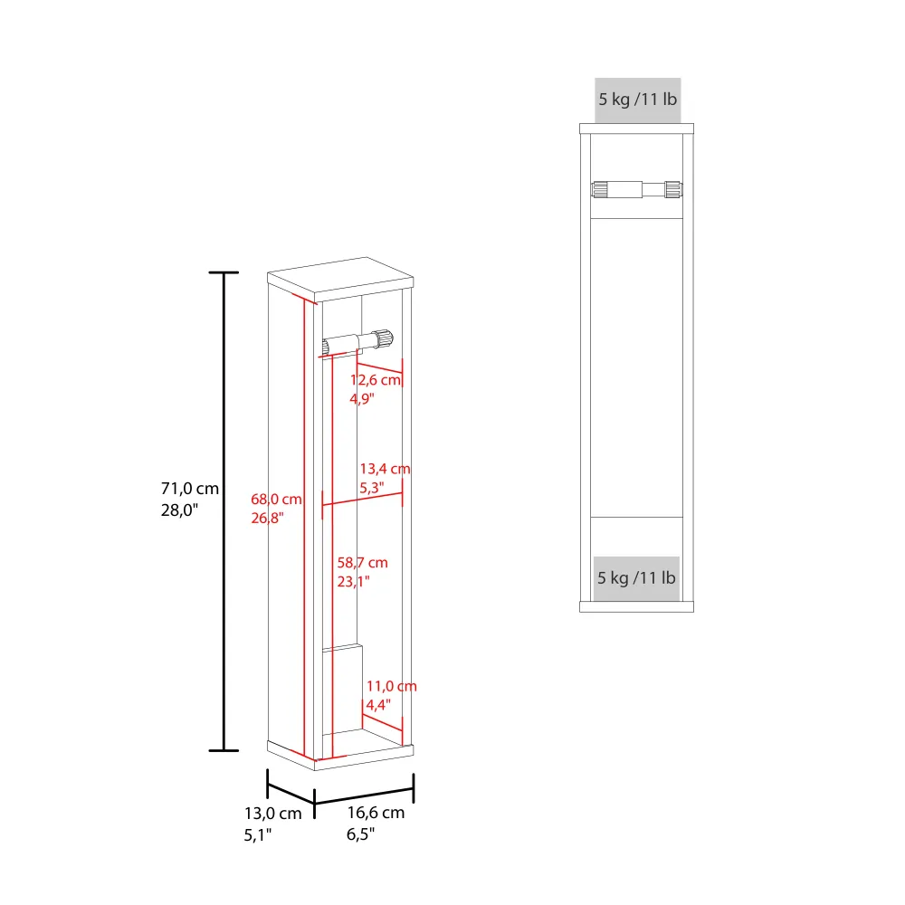 TUHOME Porta Papel Higiénico Supai en Melamina, Blanco Blanco TUHOME CONCEPT