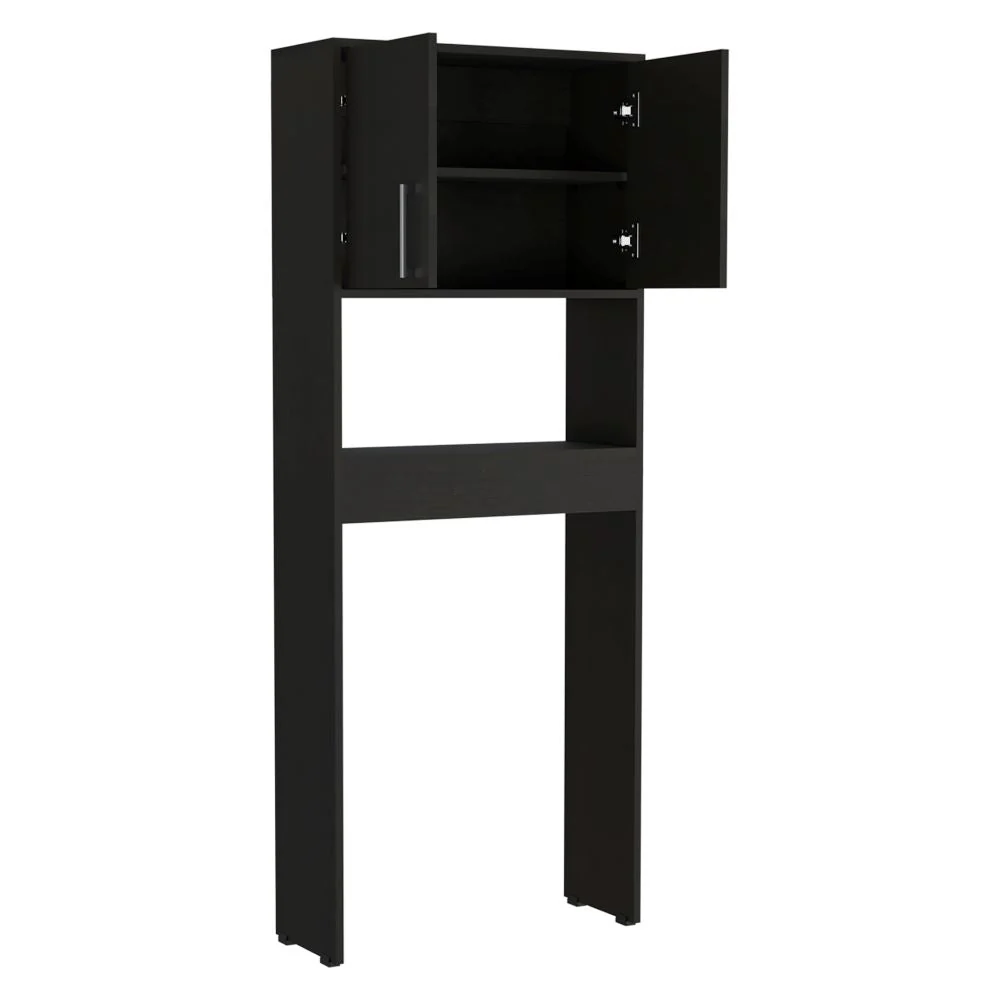 Ahorrador de Espacio Barcelona, Wengue, con dos puertas batientes y varios entrepaños Tuhome Furniture