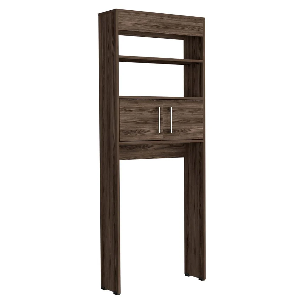 Ahorrador de Espacio Madrid, Coñac, con dos puertas batientes y varios entrepaños para colocar objetos de aseo Tuhome Furn...