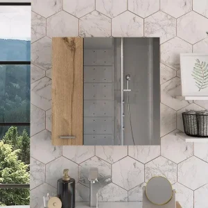 Botiquin de Baño Sines, Duna, con Puerta Espejo y Dos Entrepaños Tuhome Furniture