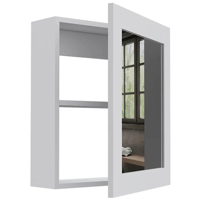 Botiquin Bath, Blanco, con puerta espejo y dos entrepaños para colocar objetos de aseo Tuhome Furniture