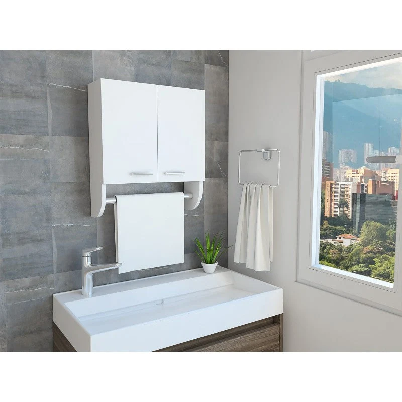 Botiquin Bath, Blanco, con puertas y dos entrepaños para colocar objetos de aseo Tuhome Furniture