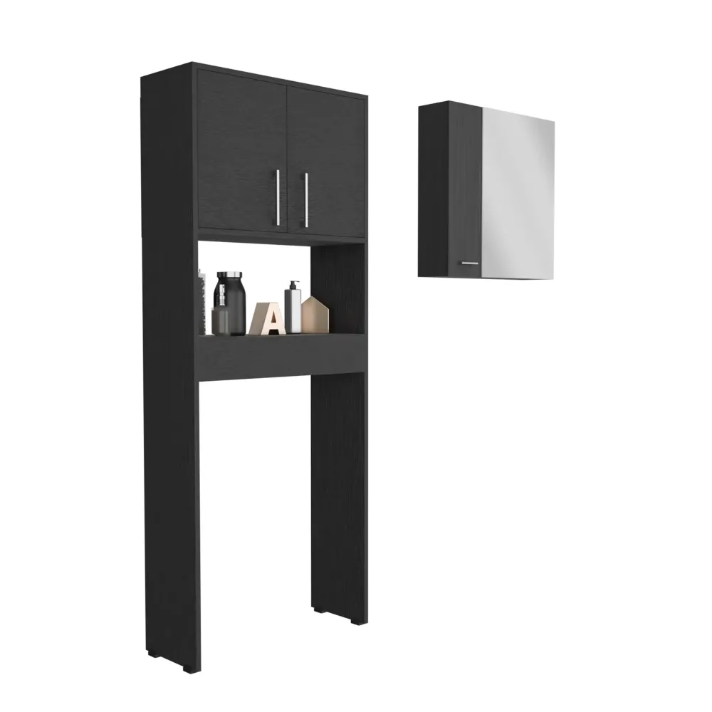 Combo Barcelona, Wengue, incluye botiquin con espejo y optimizador de baño Tuhome Furniture