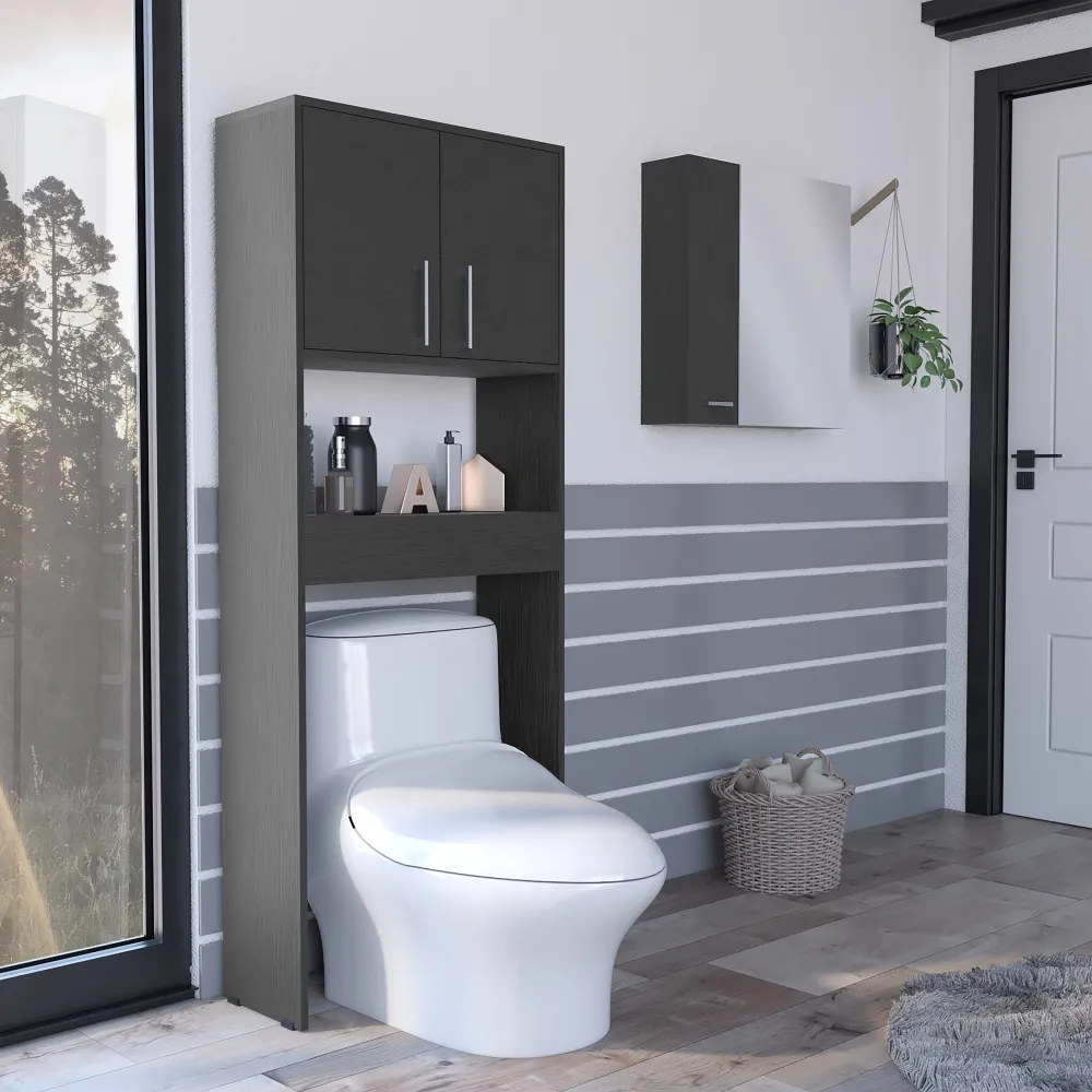 Combo Barcelona, Wengue, incluye botiquin con espejo y optimizador de baño Tuhome Furniture