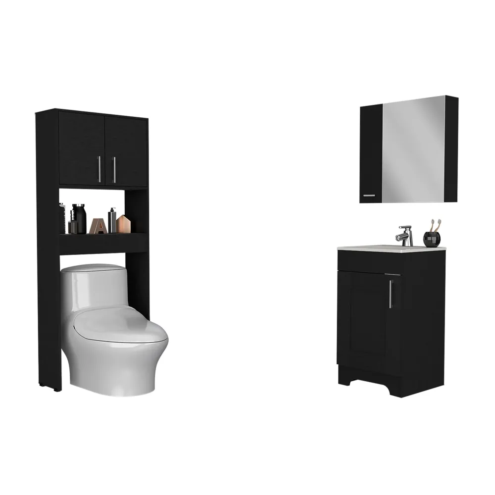 Combo Barcelona, Wengue, incluye mueble lavamanos y baño Tuhome Furniture