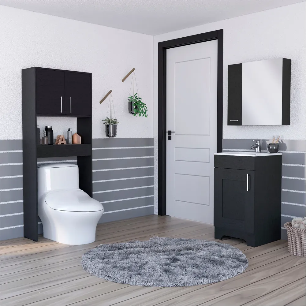 Combo Barcelona, Wengue, incluye mueble lavamanos y baño Tuhome Furniture