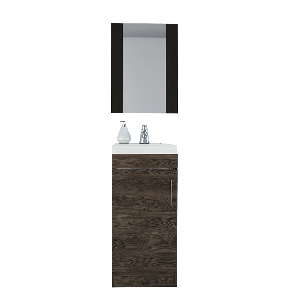 Combo Bath, Coñac y Wengue, incluye espejo y mueble de lavamanos Tuhome Furniture