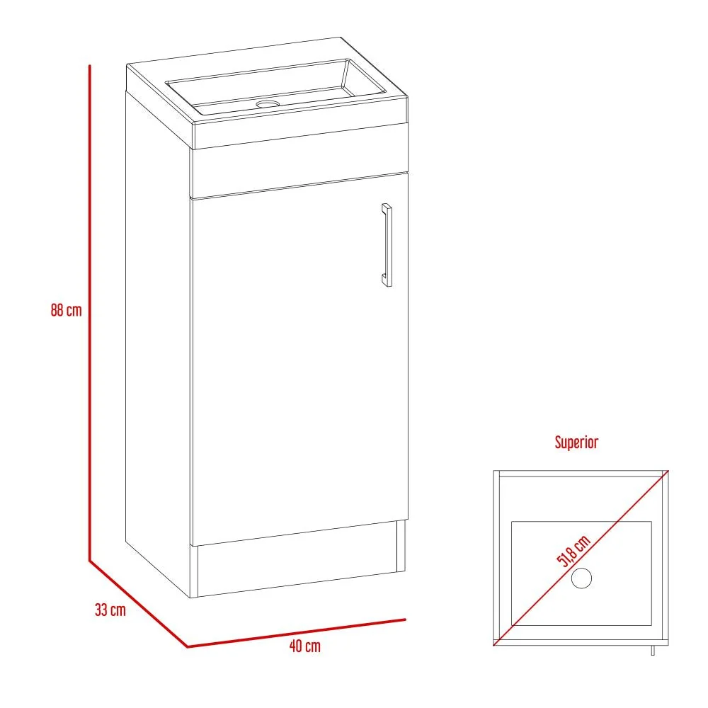Combo Bath, Coñac y Wengue, incluye espejo y mueble de lavamanos Tuhome Furniture