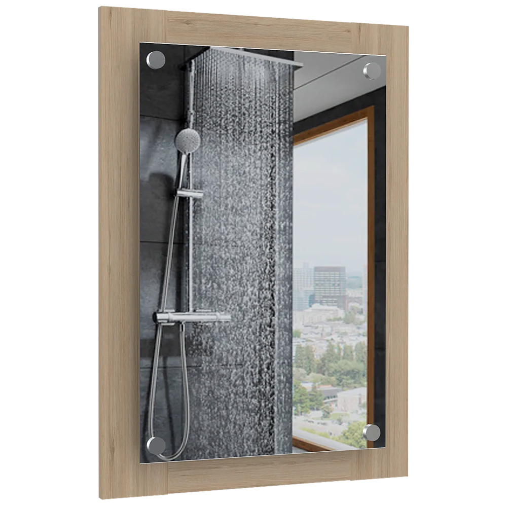 Combo Bath Rovere y Blanco, incluye espejo, lavamanos y auxiliar Tuhome Furniture