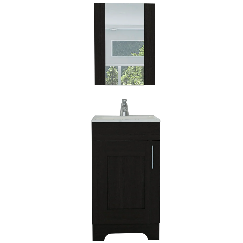 Combo Bath, Wengue, incluye botiquín y mueble de lavamanos Tuhome Furniture