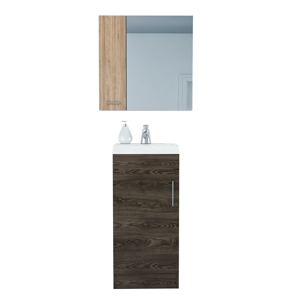 Combo Bath, Wengue, incluye botiquín y mueble de lavamanos Tuhome Furniture