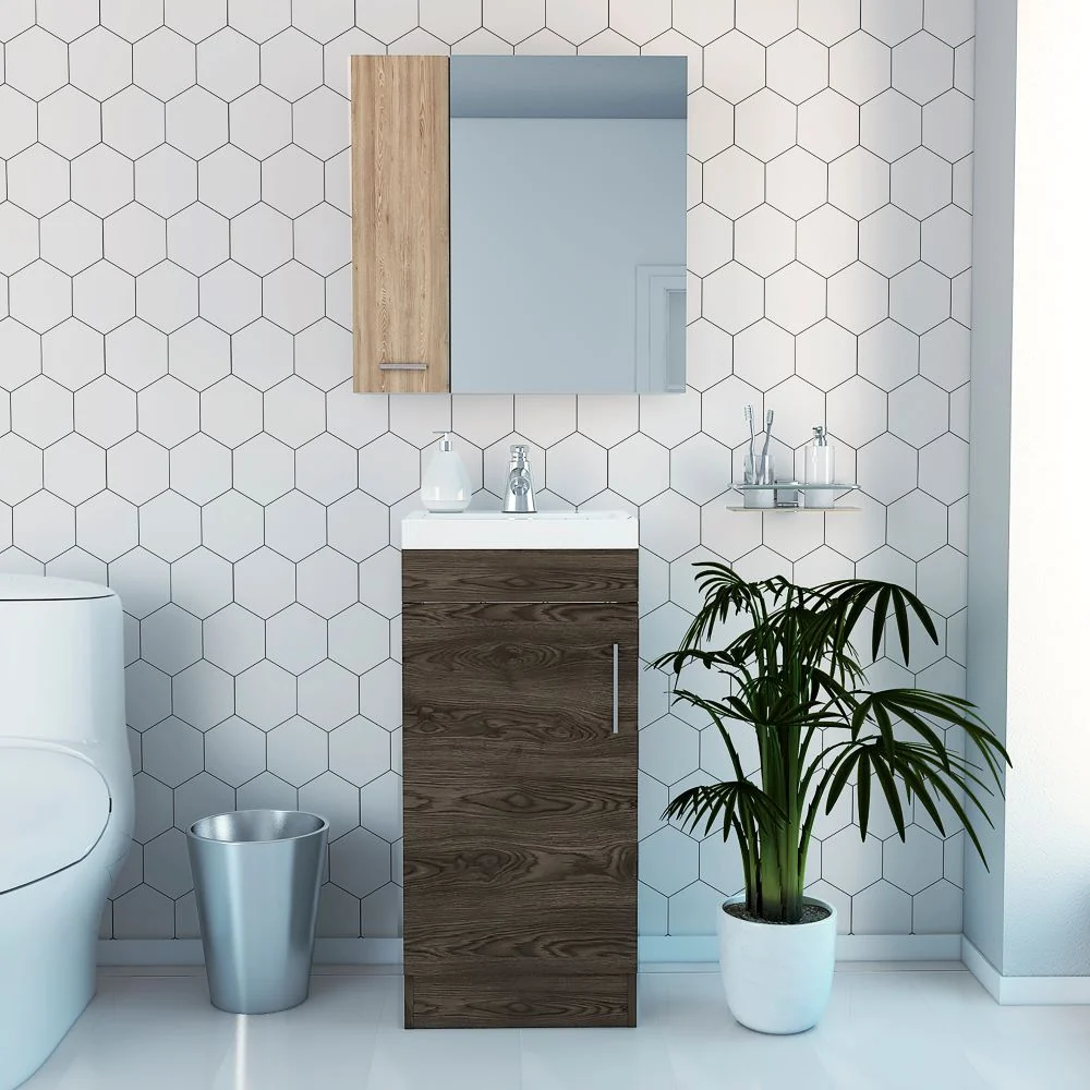 Combo Bath, Wengue, incluye botiquín y mueble de lavamanos Tuhome Furniture