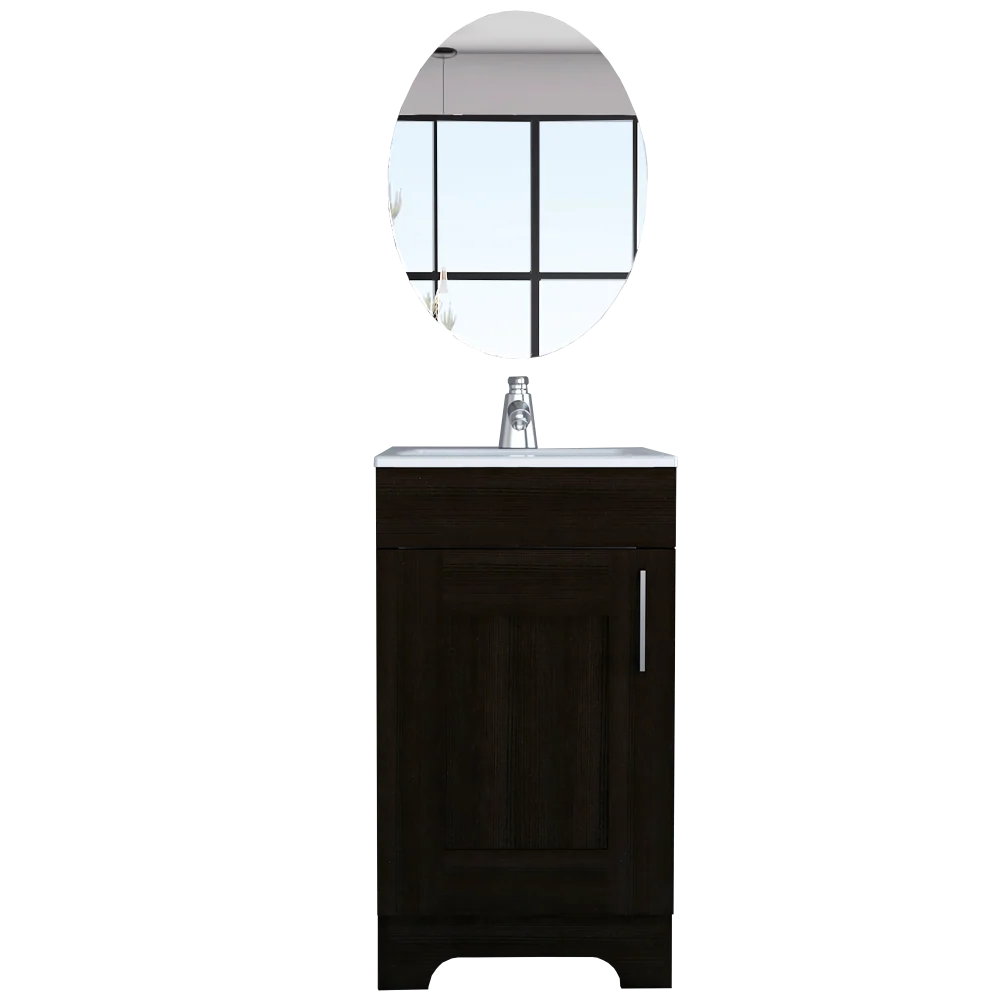 Combo Reflekta, Wengue, incluye mueble de lavamanos y espejo napoli Tuhome Furniture