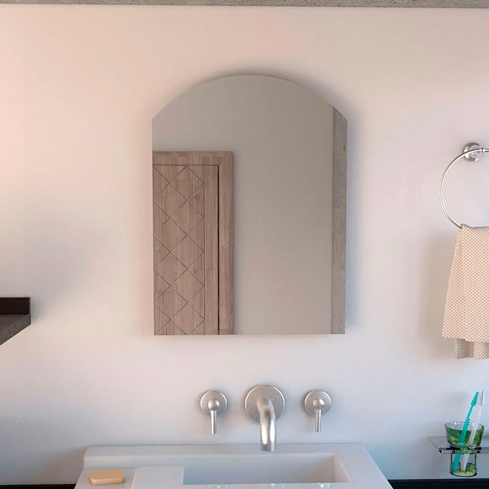 Espejo Affi, Gris, con forma rectangular y ovalo Tuhome Furniture