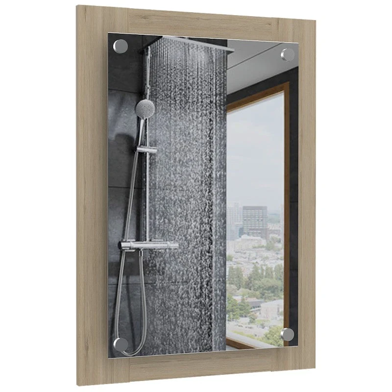 Espejo de Baño Vanguard, Rovere y Blanco, ideal para espacios reducidos Tuhome Furniture
