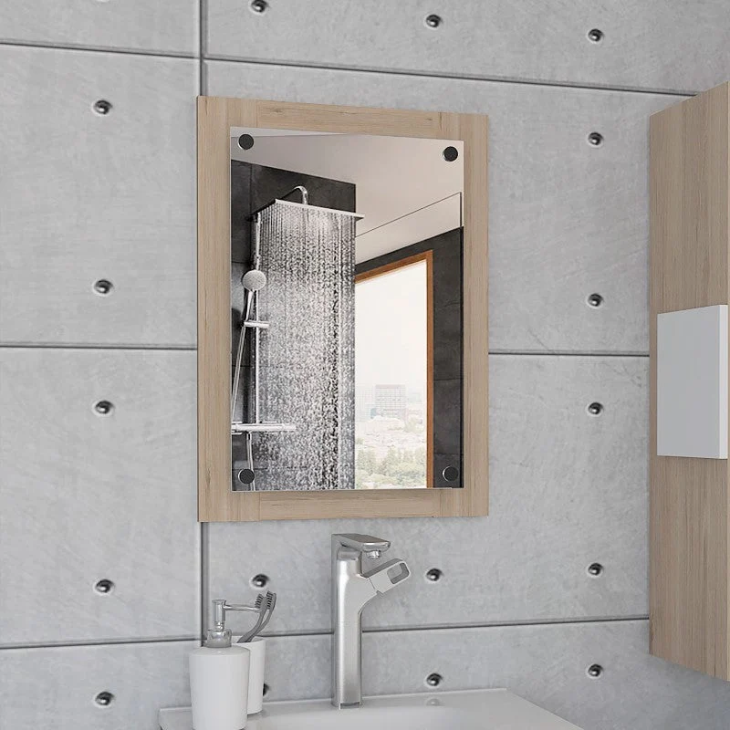 Espejo de Baño Vanguard, Rovere y Blanco, ideal para espacios reducidos Tuhome Furniture