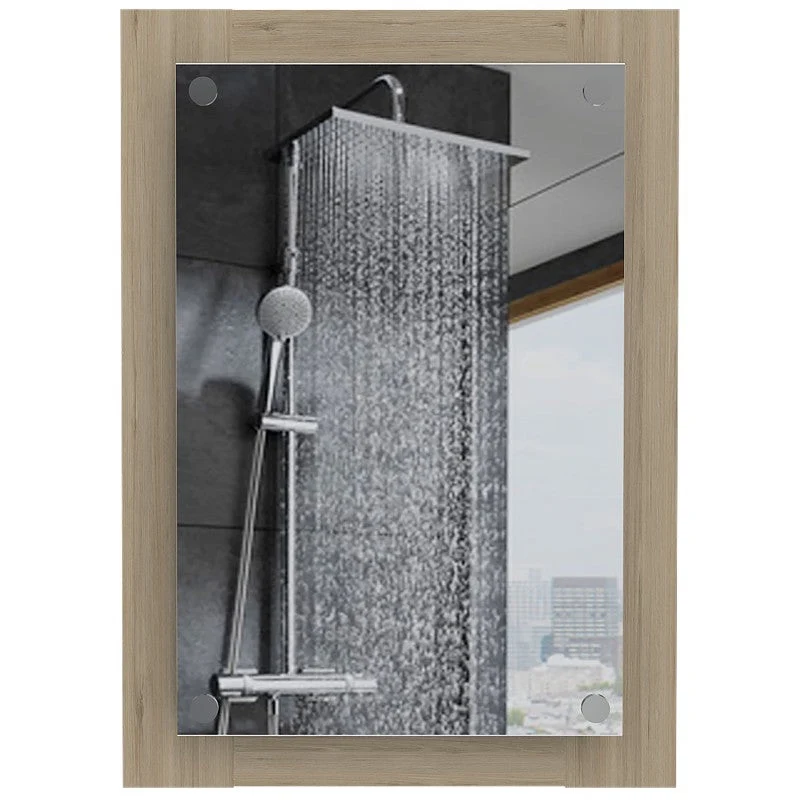 Espejo de Baño Vanguard, Rovere y Blanco, ideal para espacios reducidos Tuhome Furniture