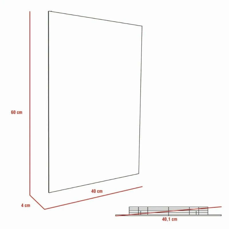 Espejo Bolonia, en forma rectangular Tuhome Furniture