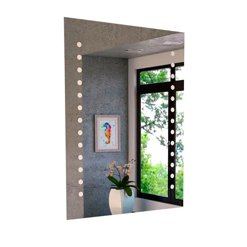 Espejo Bra, Gris, con franjas laterales en puntos sandblasting Tuhome Furniture