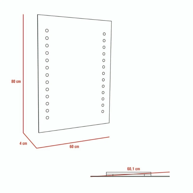 Espejo Bra, Gris, con franjas laterales en puntos sandblasting Tuhome Furniture