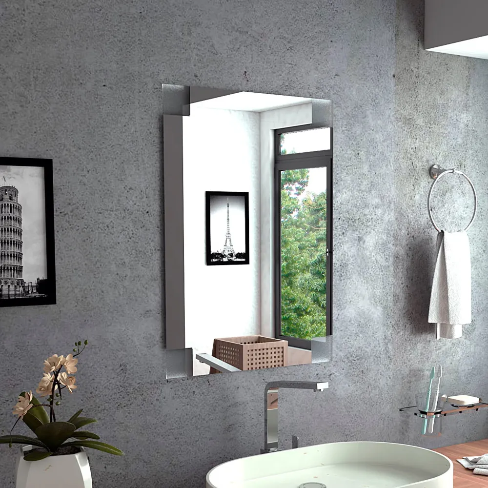 Espejo Genova, Gris, con bordes oscuros Tuhome Furniture