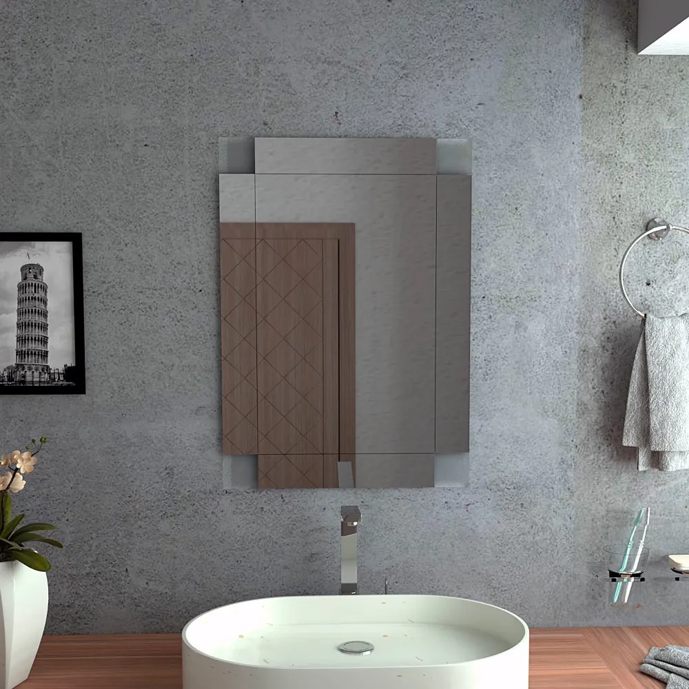Espejo Genova, Gris, con bordes oscuros Tuhome Furniture