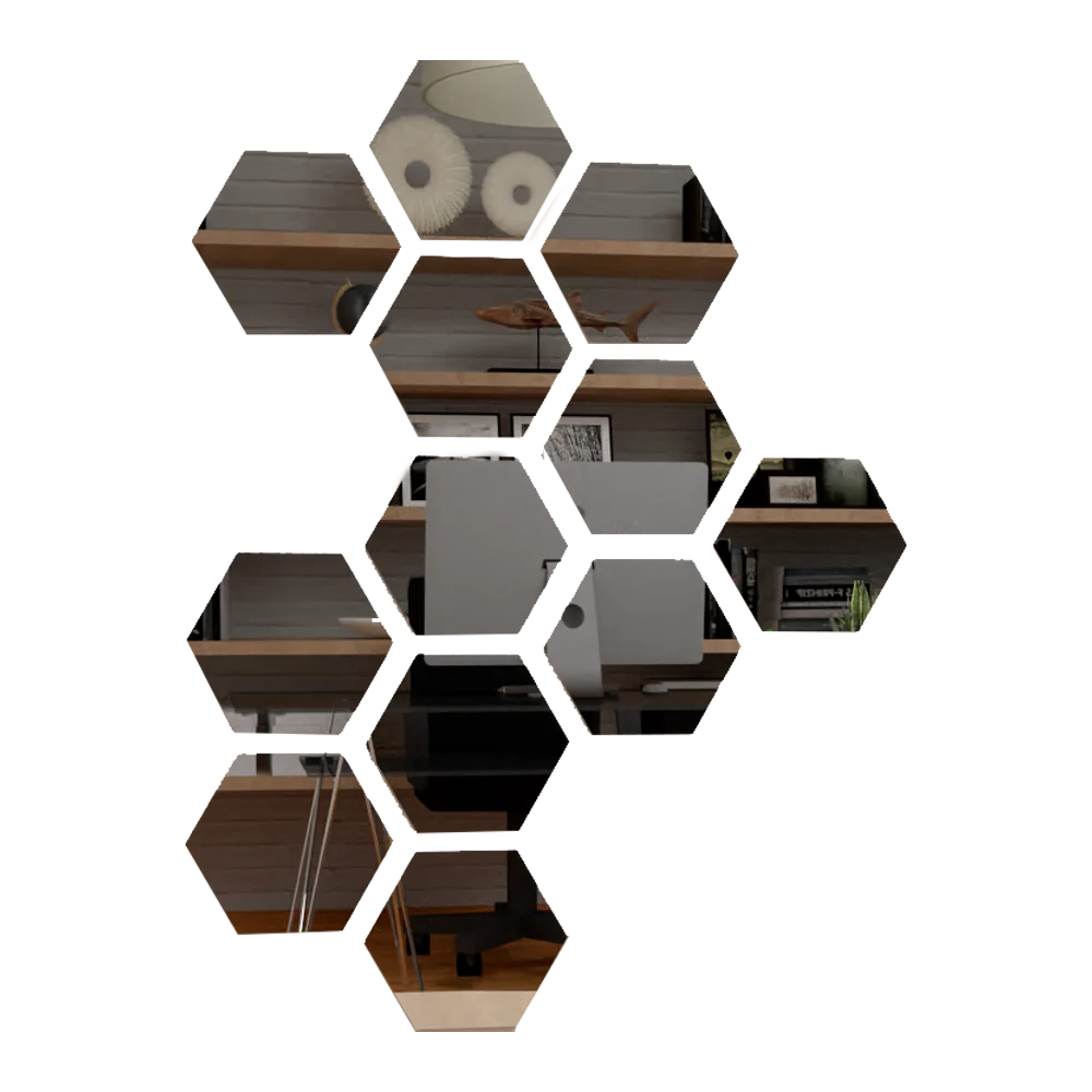 Espejo Lirio, con forma hexagonal Tuhome Furniture