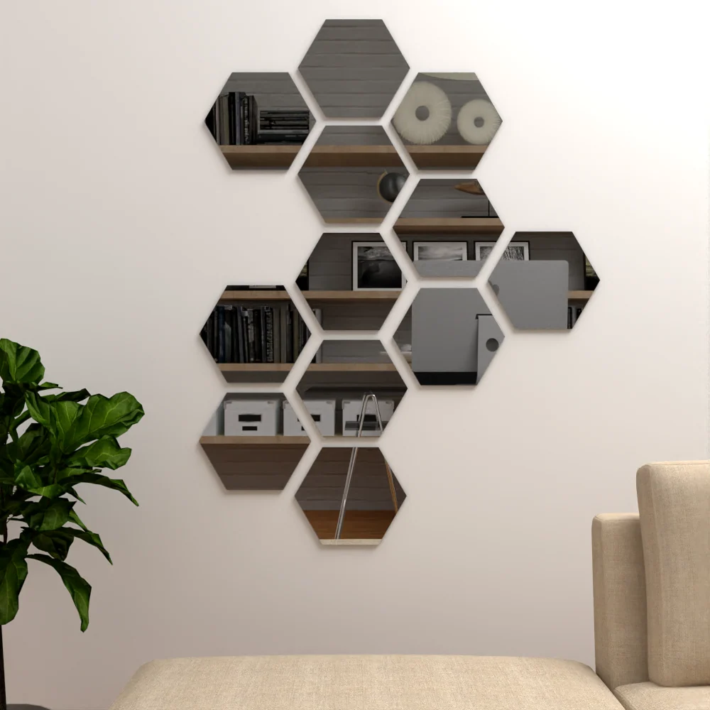 Espejo Lirio, con forma hexagonal Tuhome Furniture