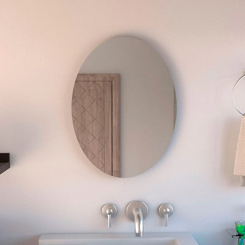 Espejo Napoli, Gris, con forma ovalada Tuhome Furniture