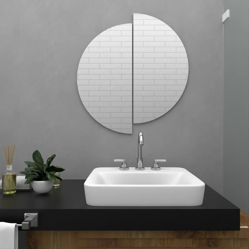 Espejo Rimini, con forma redondo dividido Tuhome Furniture