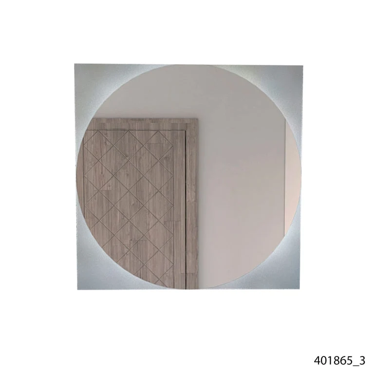 Espejo Salermo, Gris, con forma ovalada y esquinas cuadradas Tuhome Furniture