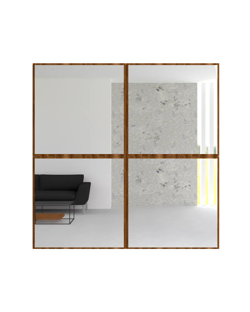 Espejo Sibari, con forma cuadrada y marco de madera Tuhome Furniture