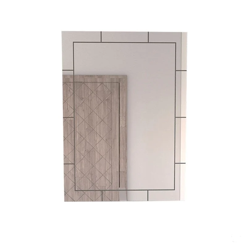 Espejo Turin, Grism con bordes de líneas pequeñas Tuhome Furniture