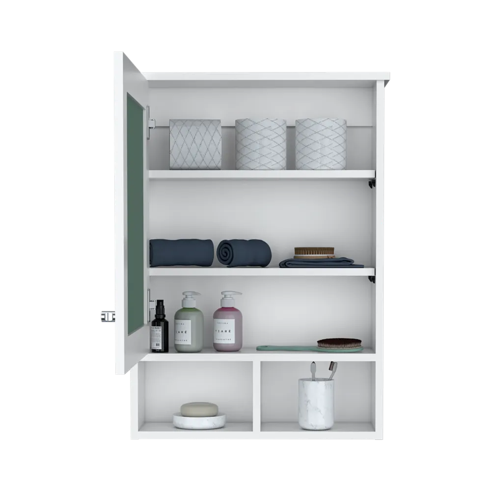 Gabinete de Baño Egeo, Blanco, con Puerta Espejo y Tres Entrepaños Para Ubicar Objetos Tuhome Furniture