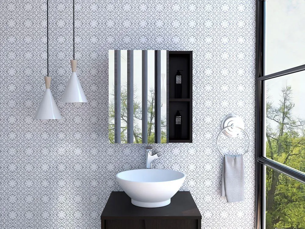 Gabinete de Baño Labell, Wengue, con Puerta y Entrepaños Tuhome Furniture