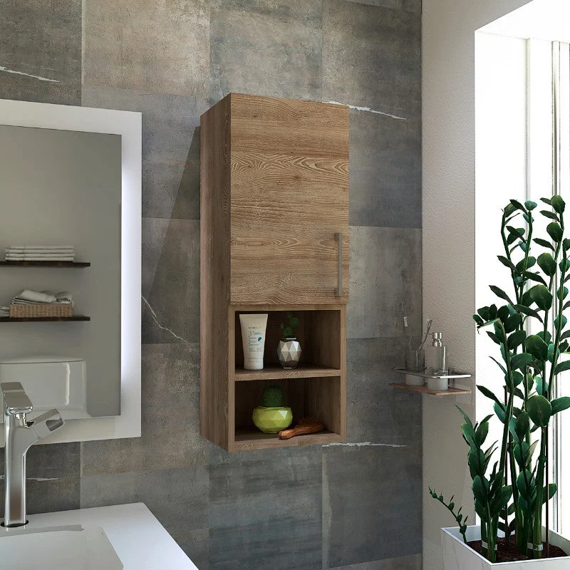 Mueble Auxiliar Barcelona, Miel, con puerta batiente y dos entrepaños Tuhome Furniture