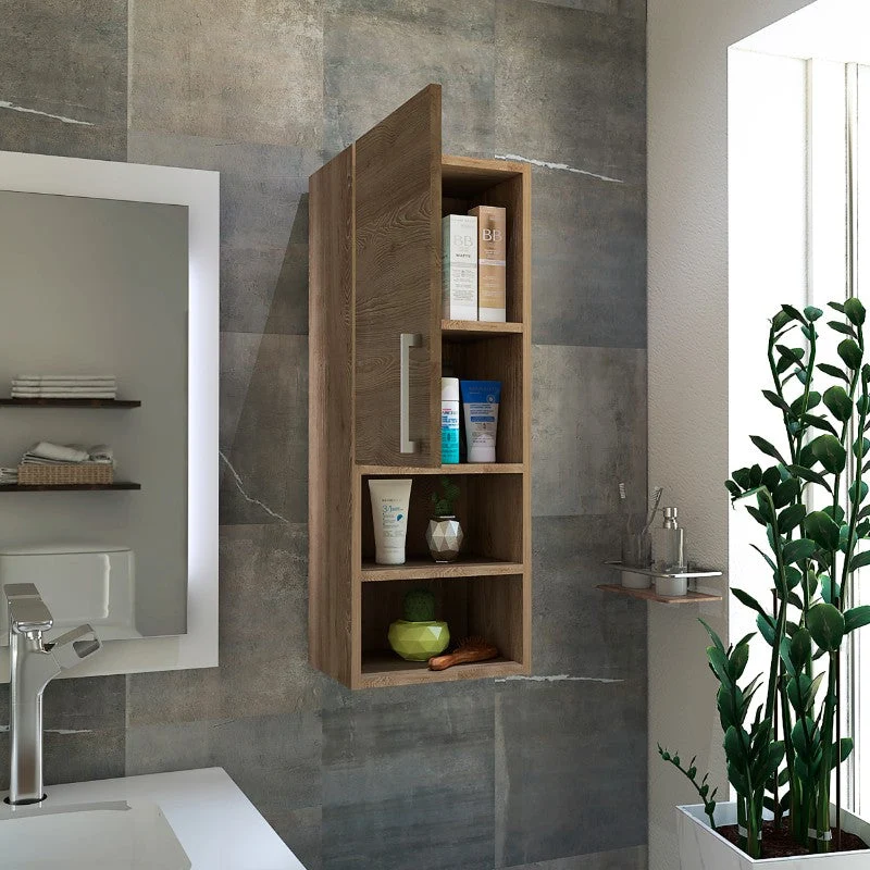 Mueble Auxiliar Barcelona, Miel, con puerta batiente y dos entrepaños Tuhome Furniture