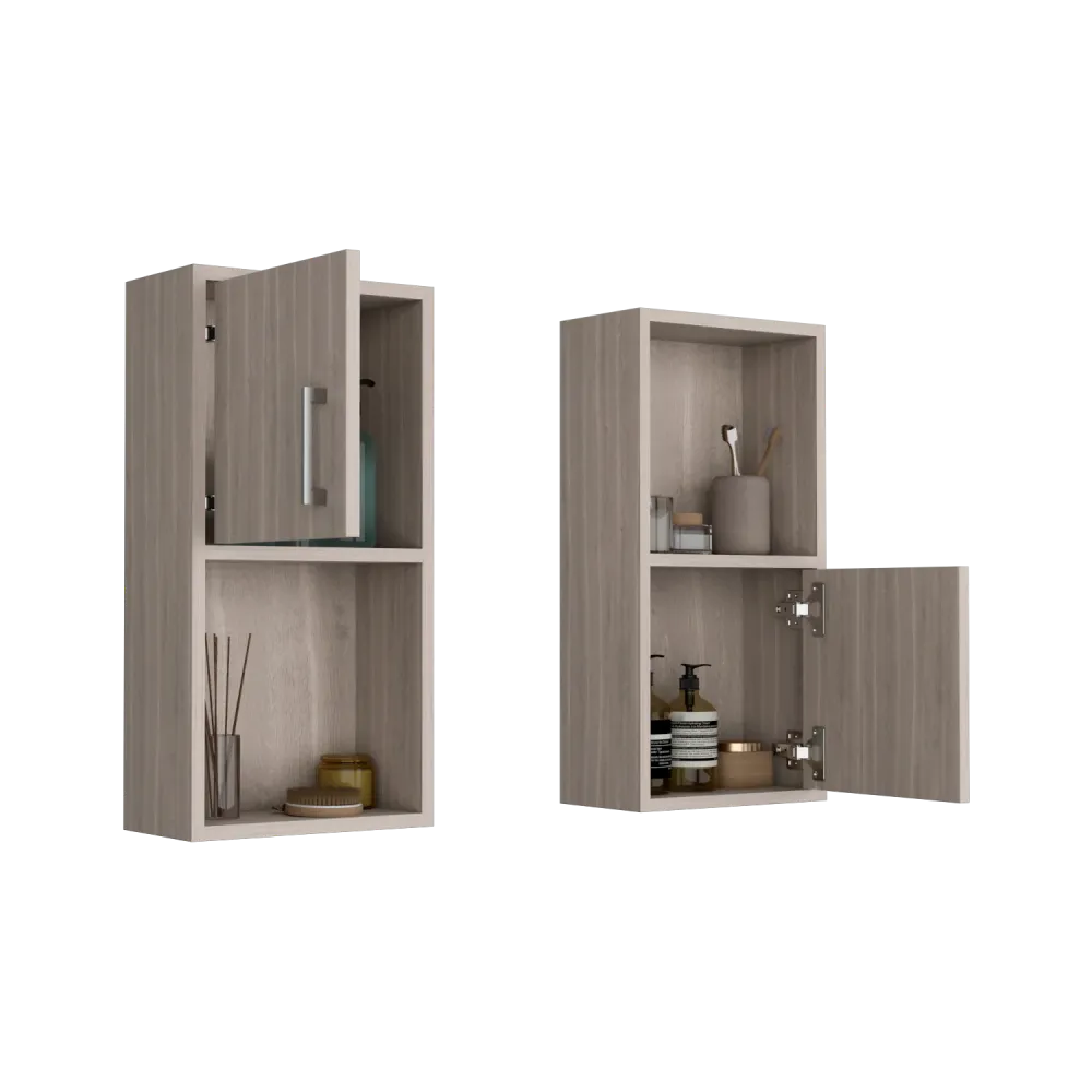 Mueble Auxiliar Bath X2, Bardolino, con puerta batiente y variedad de entrepaños para colocar objetos de aseo Tuhome Furni...