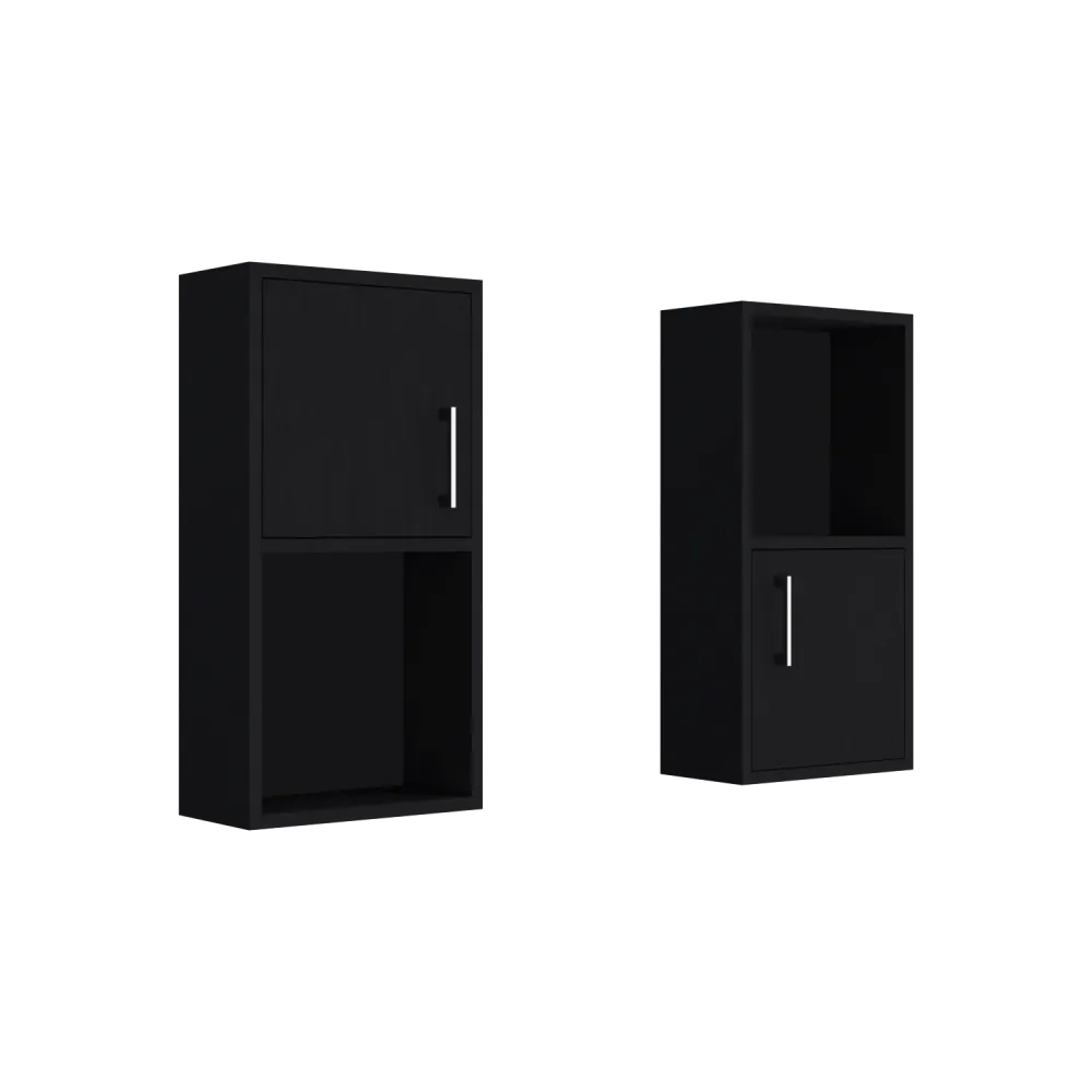Mueble Auxiliar Bath X2, Wengue, con puerta batiente y variedad de entrepaños para colocar objetos de aseo Tuhome Furniture