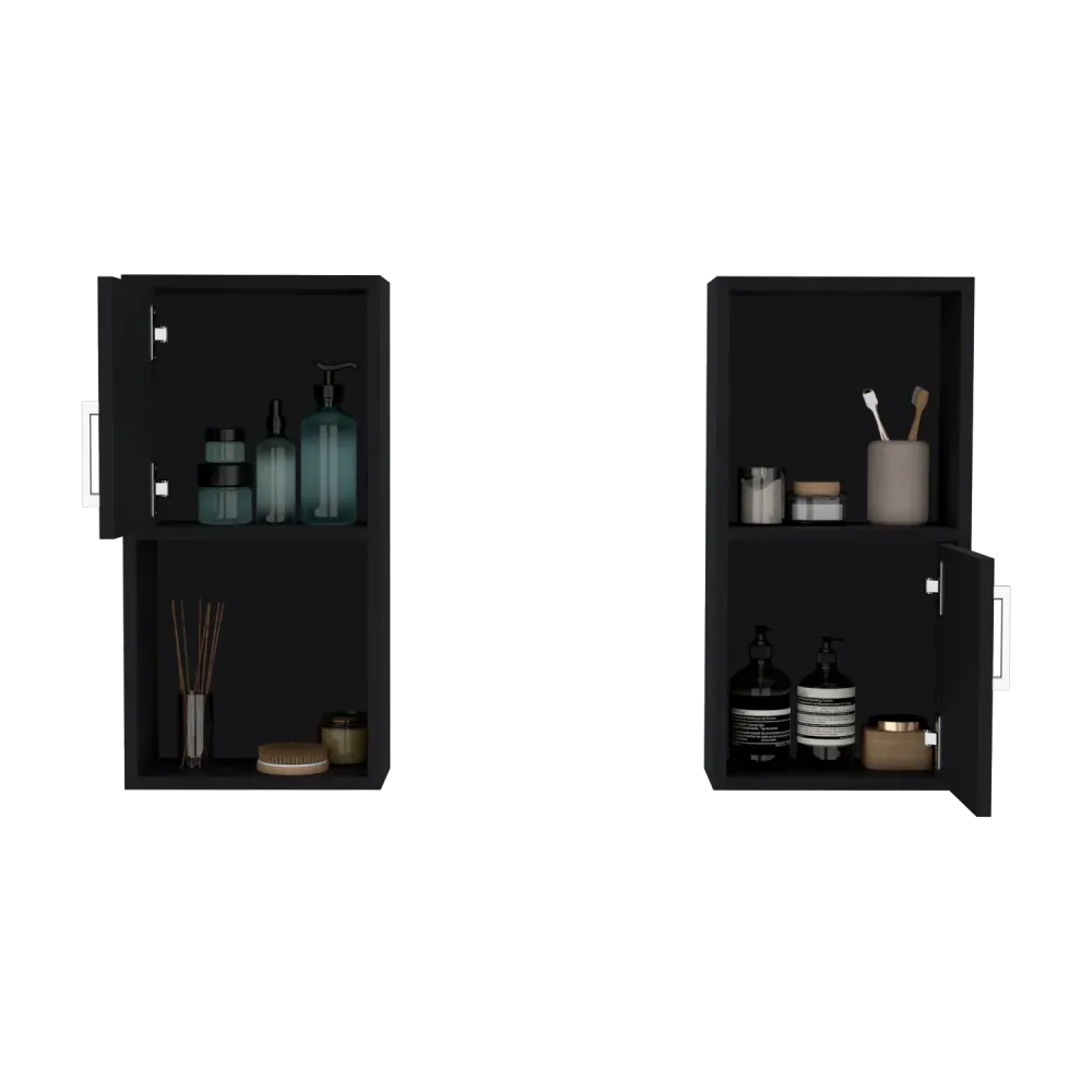 Mueble Auxiliar Bath X2, Wengue, con puerta batiente y variedad de entrepaños para colocar objetos de aseo Tuhome Furniture