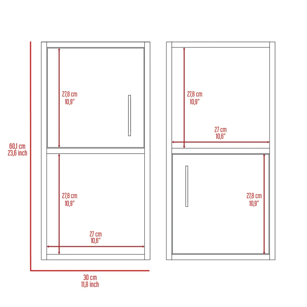 Mueble Auxiliar Bath X2, Wengue, con puerta batiente y variedad de entrepaños para colocar objetos de aseo Tuhome Furniture