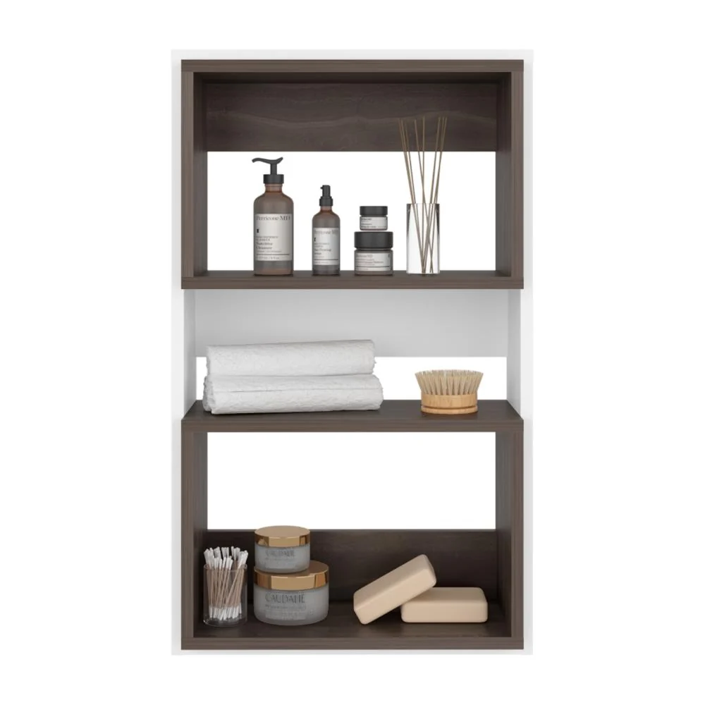 Mueble Auxiliar Muro Baño Eco, Blanco y Milan, con superficies para ubicar objetos Tuhome Furniture