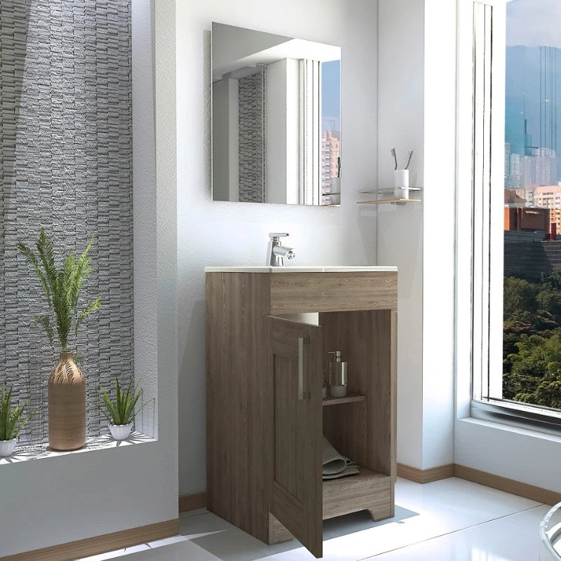 Mueble de Lavamanos Barcelona, Miel, con una puerta batiente Tuhome Furniture