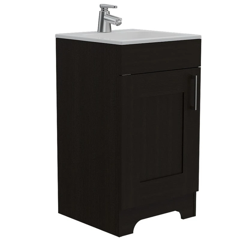 Mueble de Lavamanos Barcelona, Wengue, con una puerta batiente y dos entrepaños de amplio espacio Tuhome Furniture