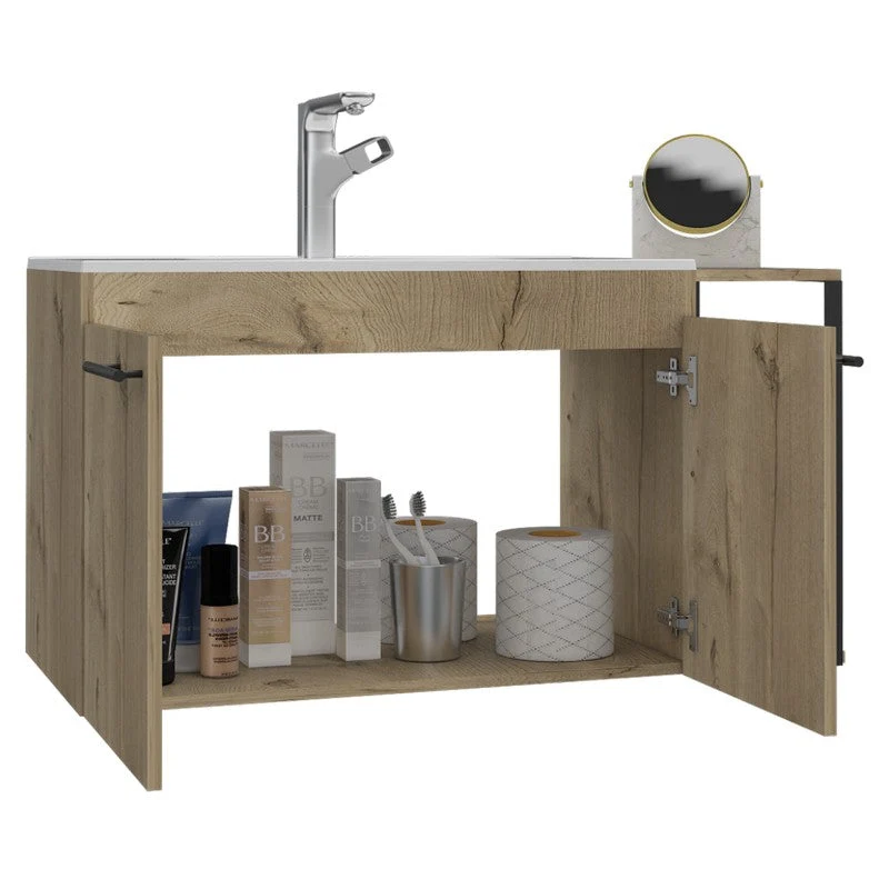 Mueble Lavamanos Flotante Khar, Duna, con dos puertas y dos entrepaños Tuhome Furniture