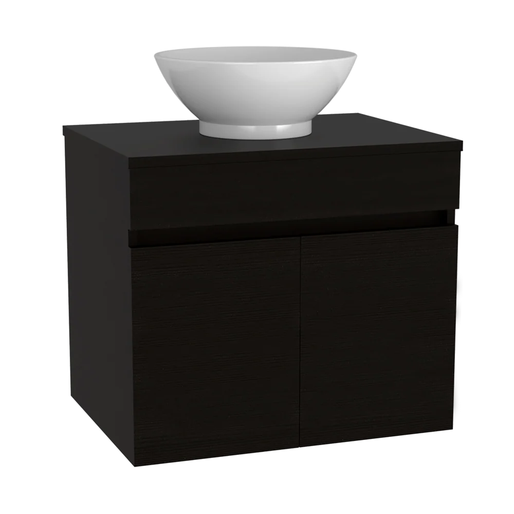 Mueble de Lavamanos Flotante Manchester, Wengues puertas batientes y repisa para colocar objetos de aseo Tuhome Furniture