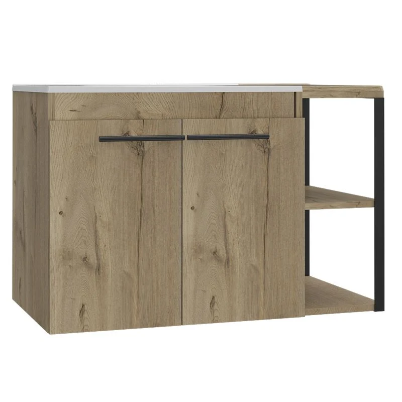 Mueble Lavamanos Khari, Duna, con dos puertas batientes y tres entrepaños Tuhome Furniture