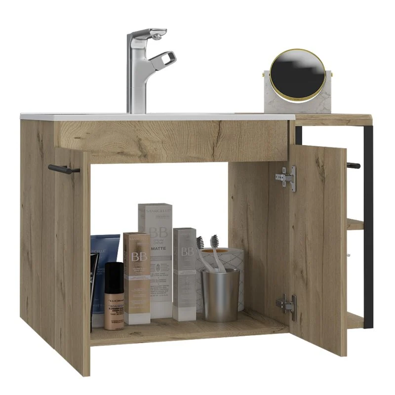 Mueble Lavamanos Khari, Duna, con dos puertas batientes y tres entrepaños Tuhome Furniture