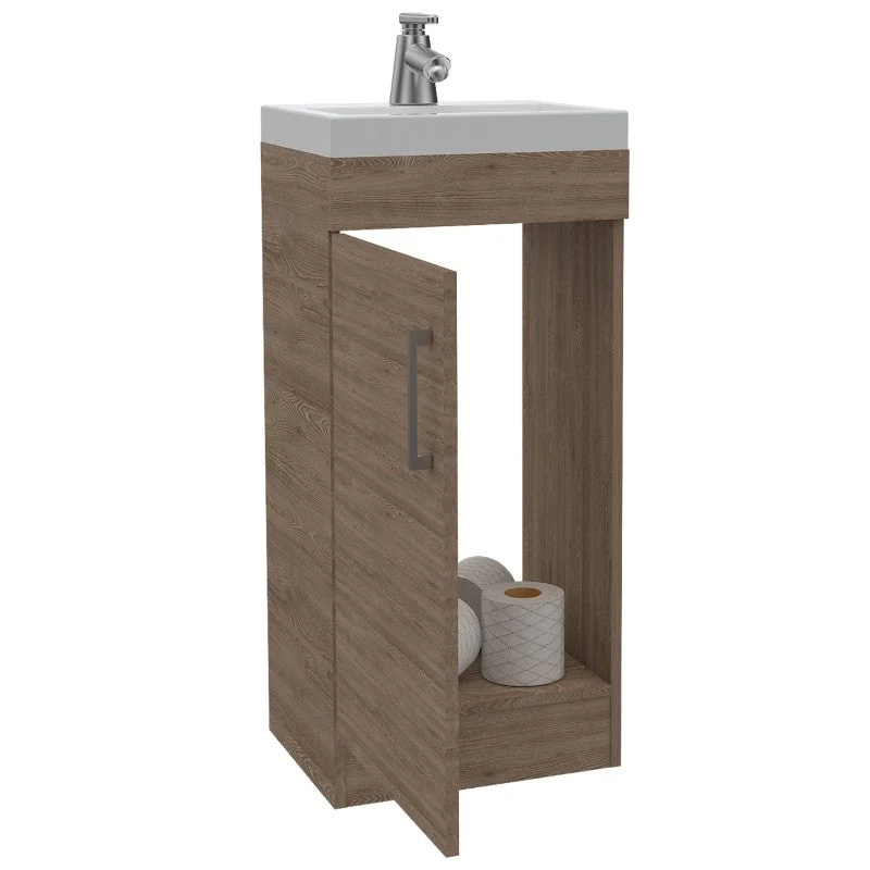 Mueble de Lavamanos Madrid, Miel, con una puerta abatible Tuhome Furniture