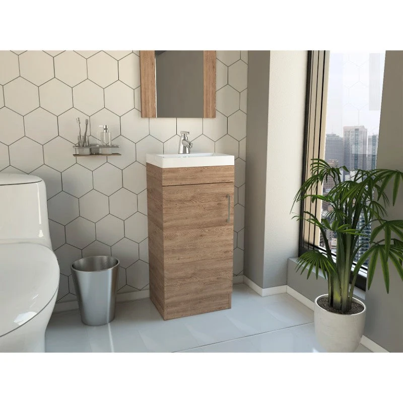Mueble de Lavamanos Madrid, Miel, con una puerta abatible Tuhome Furniture